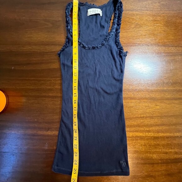 Authentic Rare Abercrombie Vintage Y2K Ribbed Razorback Top Coquette Navy Girl S - Picture 5 of 10